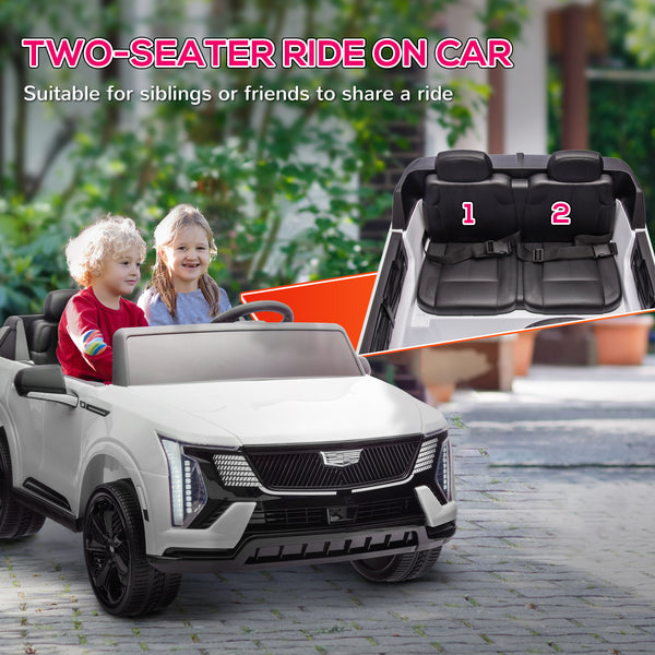 Cadillac Escalade 12V, voiture électrique pour enfants sous licence, avec télécommande, blanc