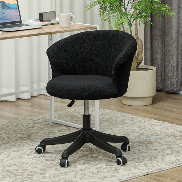 Soft, armless office chair with adjustable height, black