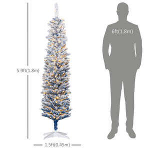 Sapins de Noël artificiels givré de 6 pieds pré-éclairés