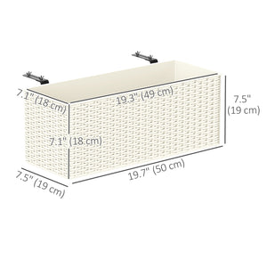 Lot de 2 pots de fleurs suspendus, blanc