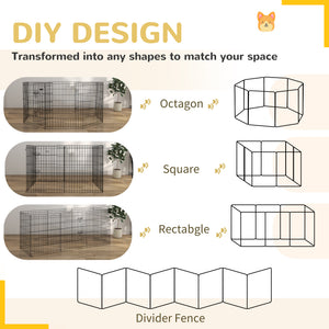 Foldable metal playpen with 8 panels