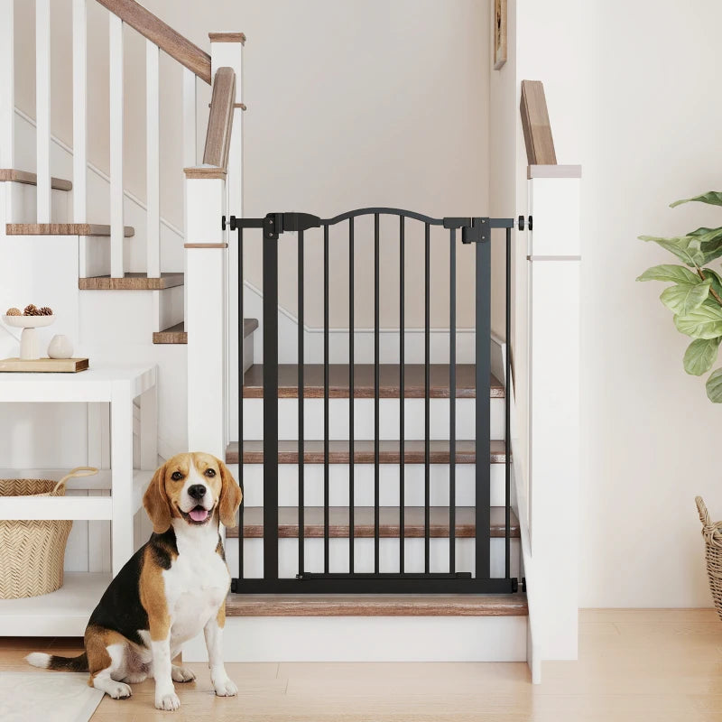 Barrière pour chien extra haute avec porte, noire