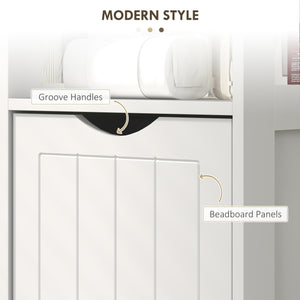 Meuble de rangement étroit pour salle de bain, blanc