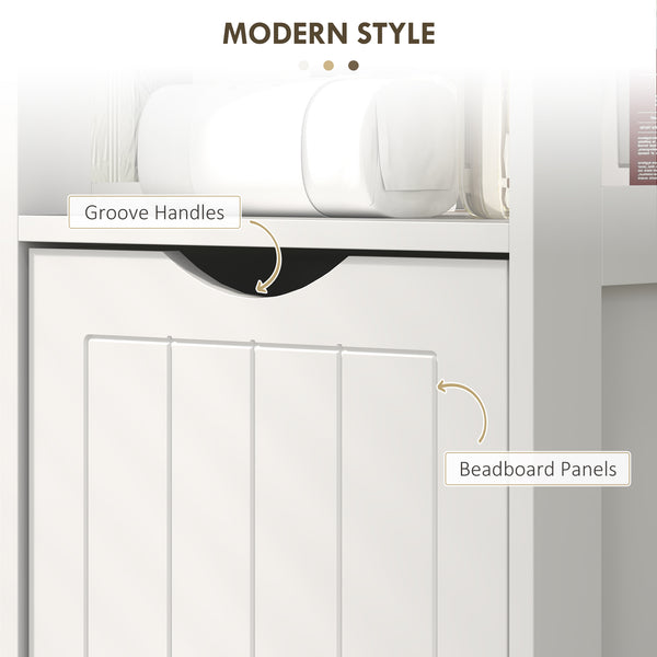 Meuble de rangement étroit pour salle de bain, blanc