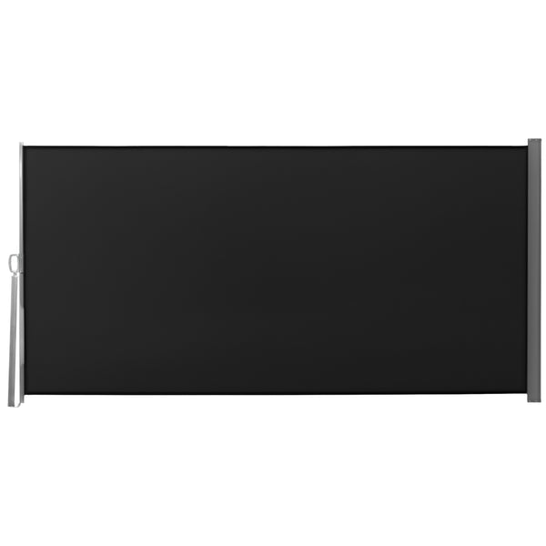 Store latéral rétractable, résistant aux UV et au vent, noir