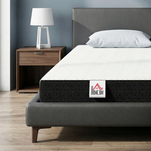 Matelas simple 6 po en mousse mémoire au gel, fermeté moyenne – Blanc et gris