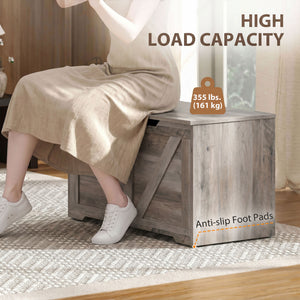 Banc coffre de rangement 100 L avec couvercle à fermeture sécurisée, gris