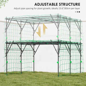 Arche de jardin avec filet de support, noir