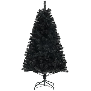 Sapins de Noël artificiels noir de 6 pieds avec ouverture automatique et base en acier