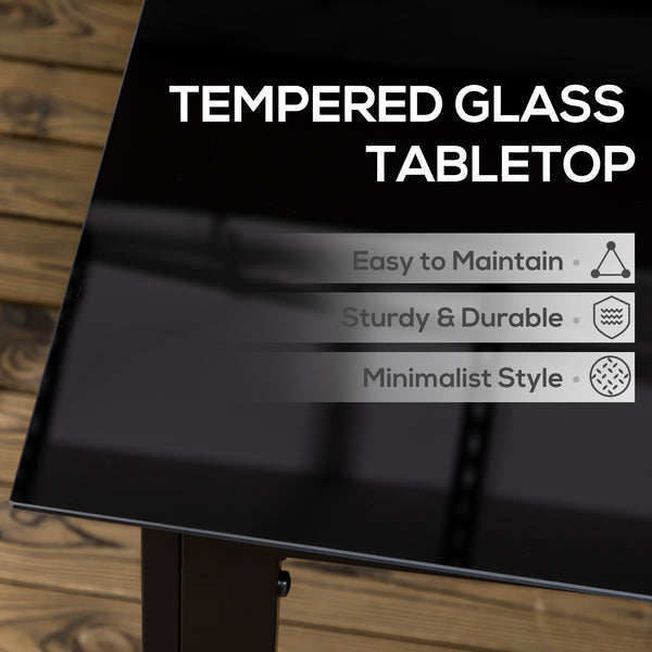 Table de jardin en aluminium rectangulaire, noire