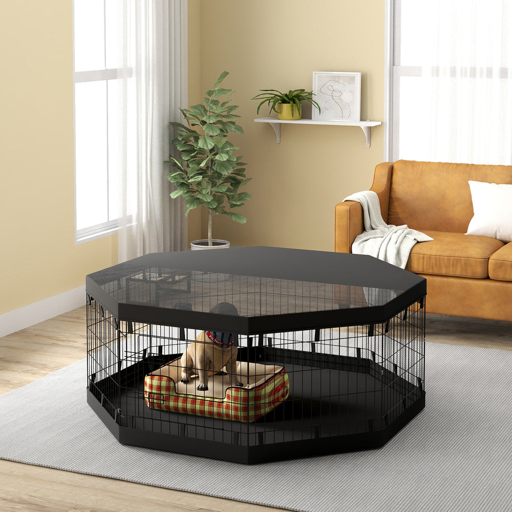 8-Panel Foldable Dog Playpen with Ground Stakes