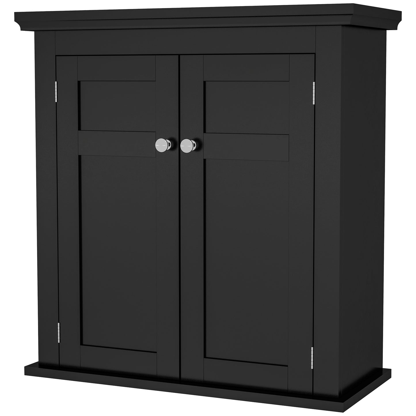 Armoire de salle de bain avec étagères réglable, noir