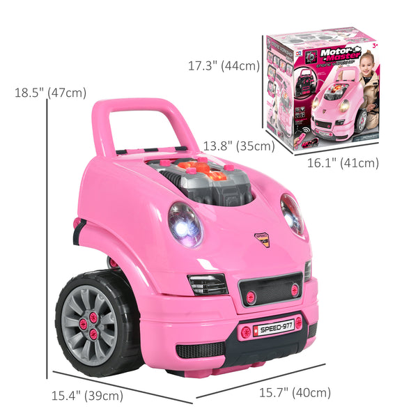 Ensemble de jeu de service automobile, rose