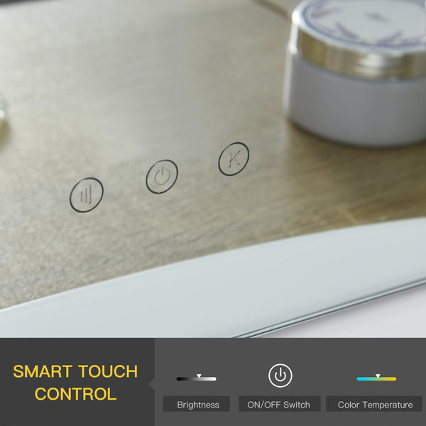 Lighted Makeup Mirror with 12 Dimmable LED Bulbs, White