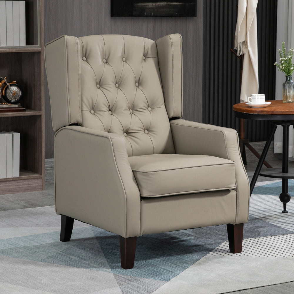 Fauteuil d'appoint moderne en similicuir avec rembourrage épais, kaki