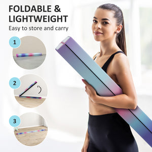 Poutre d'équilibre pliable de 2,3 m avec base antidérapante, multicolore