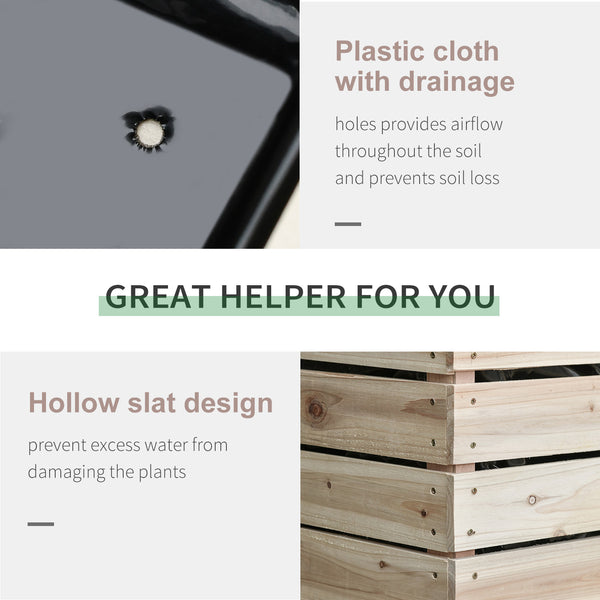 Lot de 4 bacs surélevés en bois pour jardin