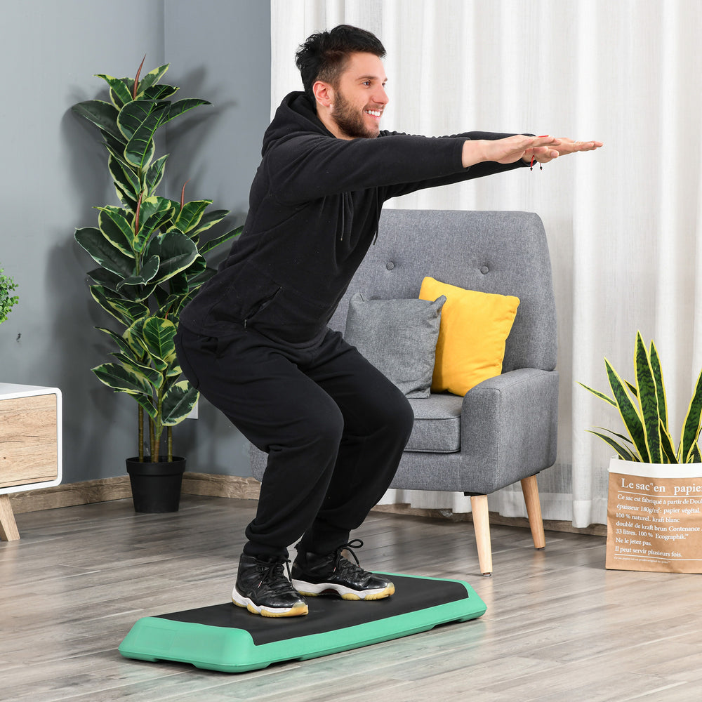 Stepper d'aérobic réglable de 43" à 3 niveaux noir et vert