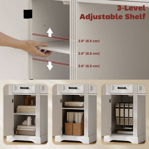 Country-style desk with soft-close drawers, white