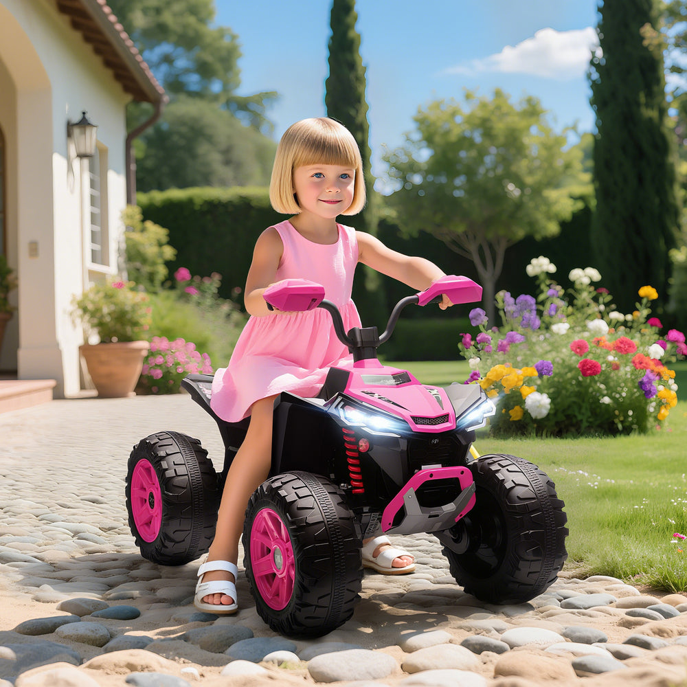 Quad électrique tout-terrain 2 places 24 V, double moteur, rose