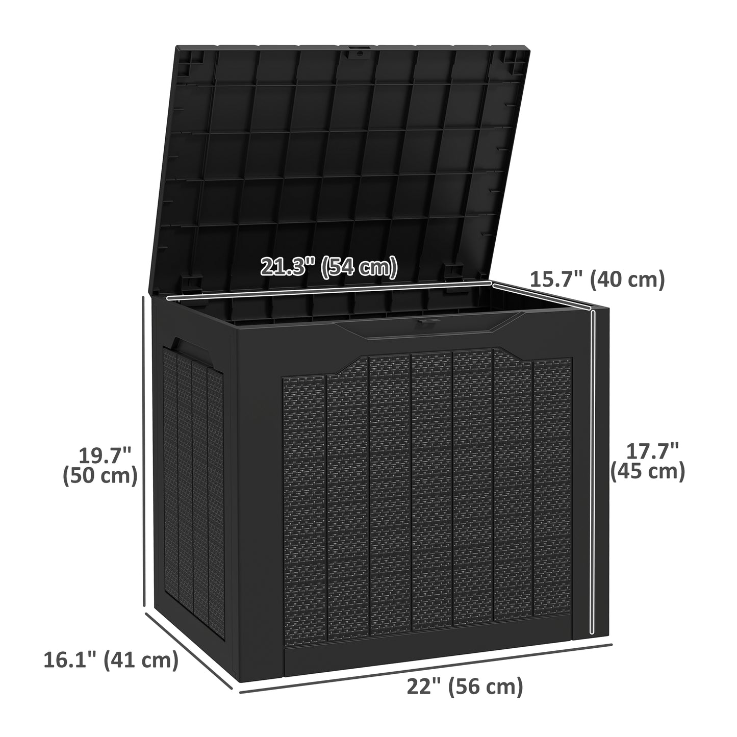 Coffre de rangement extérieur Outsunny 28 gallons, en résine avec poignées, étanche et résistant aux UV.