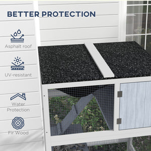 Enclos pour chats sur roulettes avec hamac et plusieurs plateformes de repos, gris