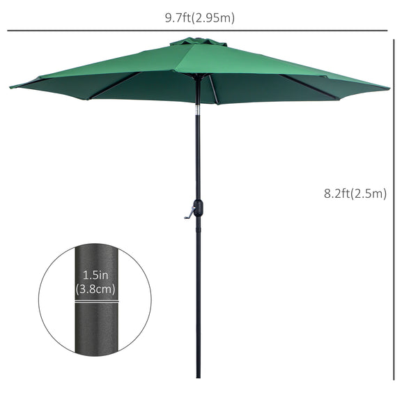 Parasol rond de 9,7 pieds, vert