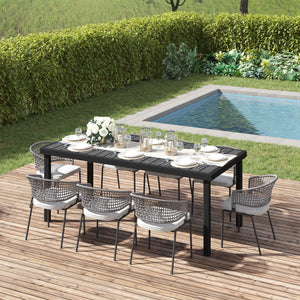 Table de jardin rectangulaire en aluminium, noire