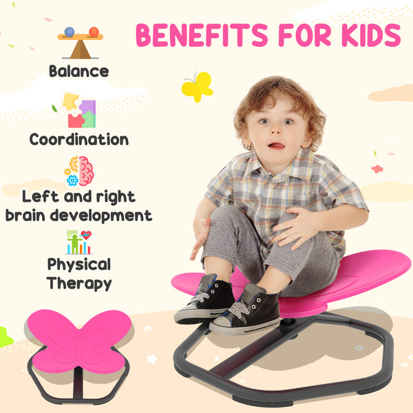 Pink Butterfly Children's Swivel Chair