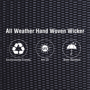 Armoire de rangement extérieure en rotin tressé avec tiroir, marron foncé