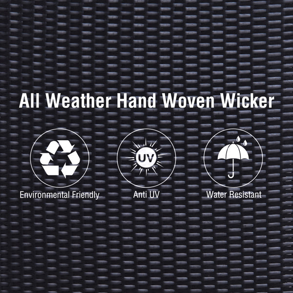 Armoire de rangement extérieure en rotin tressé avec tiroir, marron foncé