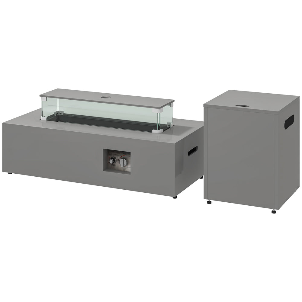 Table de foyer au propane 42 po au gaz 50 000 BTU avec support de bouteille de propane escamotable et housse imperméable