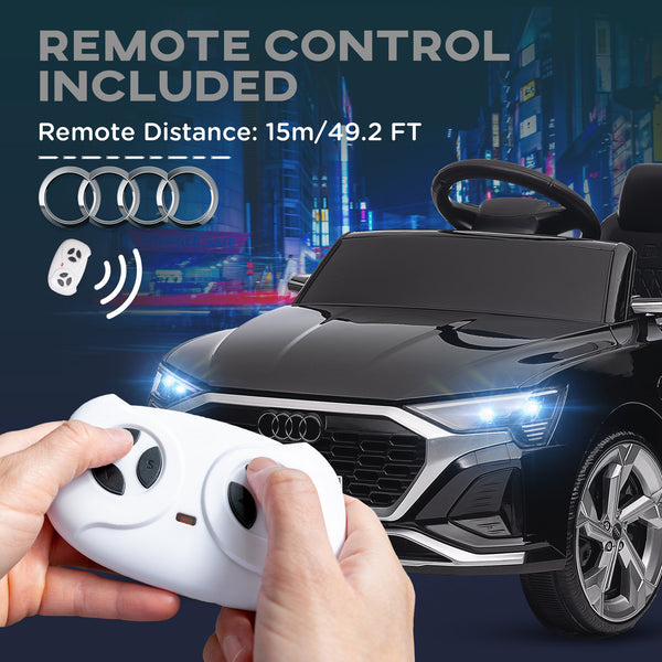 Voiture électrique pour enfants 12V, Audi Q8 Etron Sportback, avec télécommande, noire