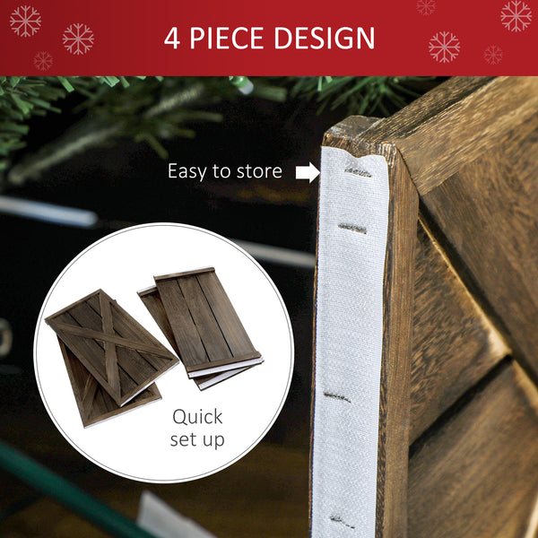 Cache-sommier pour sapin de Noël finition en bois vieilli foncé