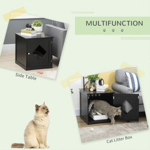 Concealed Cat Litter Box Cabinet, Easy Assembly, Black