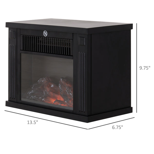 Mini-cheminée électrique sur pied de 14" et 1000 W noire