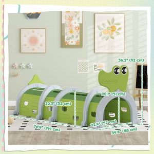 Tunnel Crocodile pour enfants de 3 à 6 ans, vert