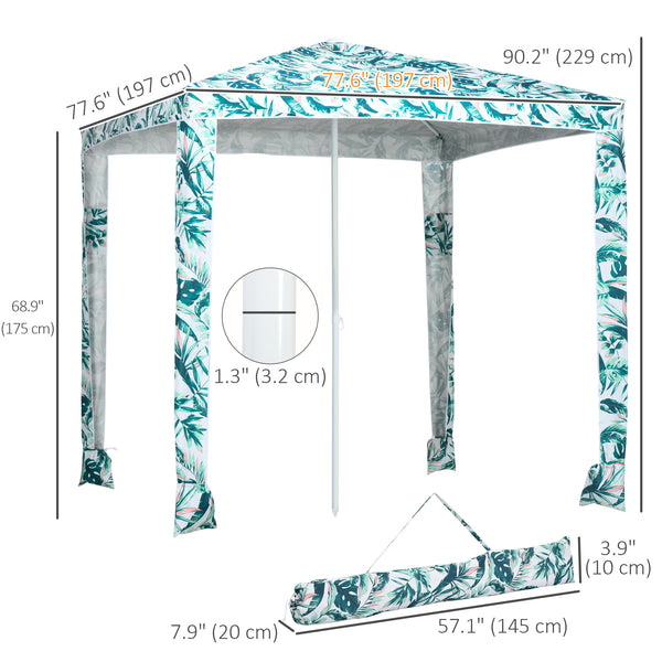 Parasol de plage de 6,5 pieds, vert