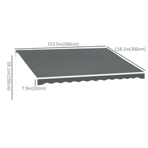 Auvent extérieur électrique 9,8 x 12,8 avec télécommande, gris