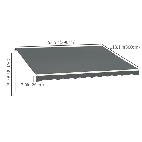 Auvent extérieur électrique 9,8 x 12,8 avec télécommande, gris