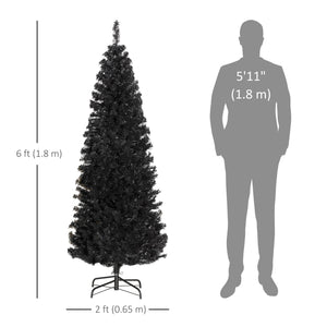 Sapin de Noël artificiel noir de 6 pieds avec ouverture automatique