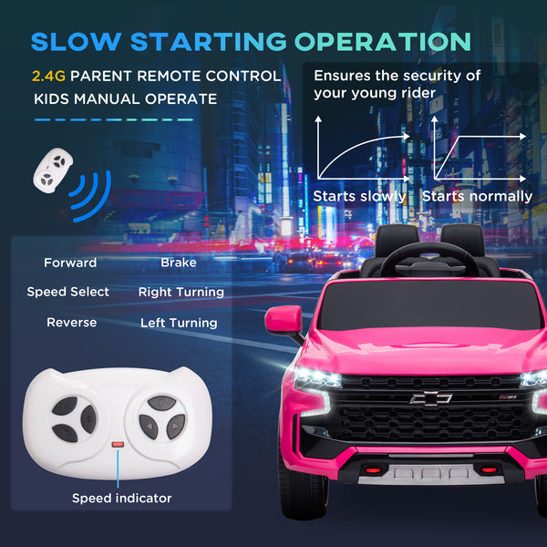 Licensed 12V Chevrolet Tahoe with Parental Remote, Pink