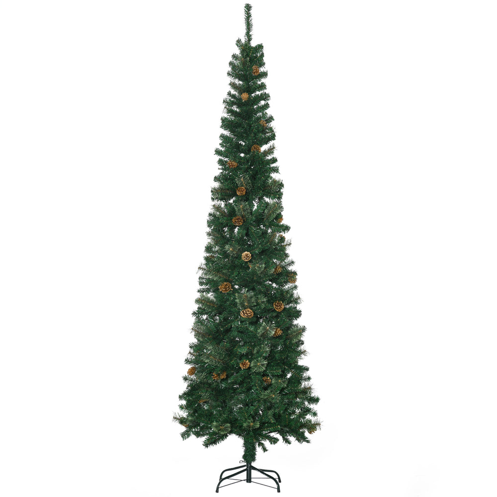Sapin de Noël artificiel 7,5 pieds avec pommes de pin