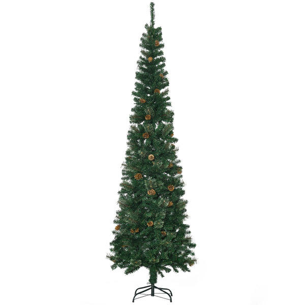Sapin de Noël artificiel 7,5 pieds avec pommes de pin
