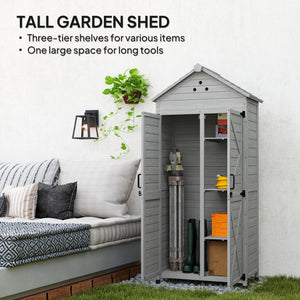 2-in-1 wooden garden shed with shelves