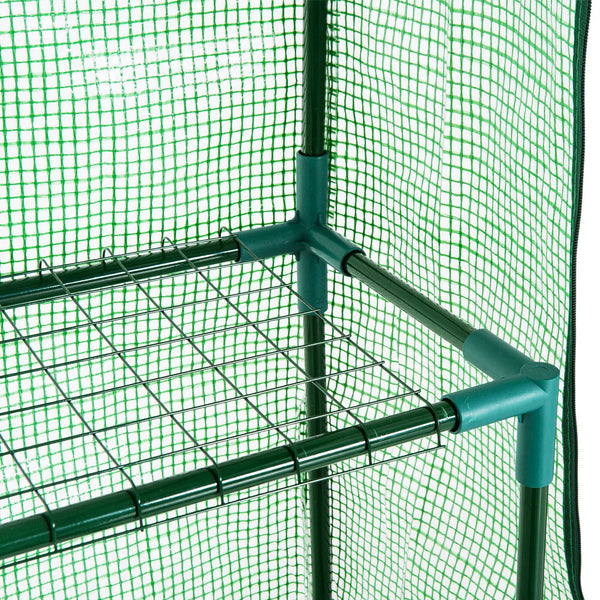 Miniature 3-tier greenhouse with 4 shelves