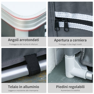 Station de cuisine de camping en aluminium avec placard à 2 étagères et sac de transport