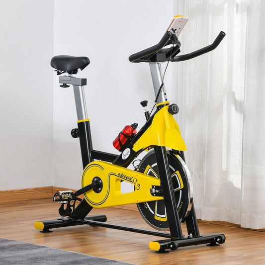 Vélo d'appartement stationnaire d'intérieur avec entraînement par courroie, résistance réglable, siège, guidon avec écran LCD pour salle de sport à domicile