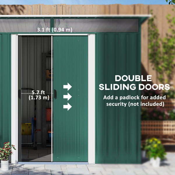 Abri de jardin extérieur en métal, vert foncé