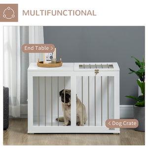 Meuble cage de 31,5 pouces avec double porte, blanc
